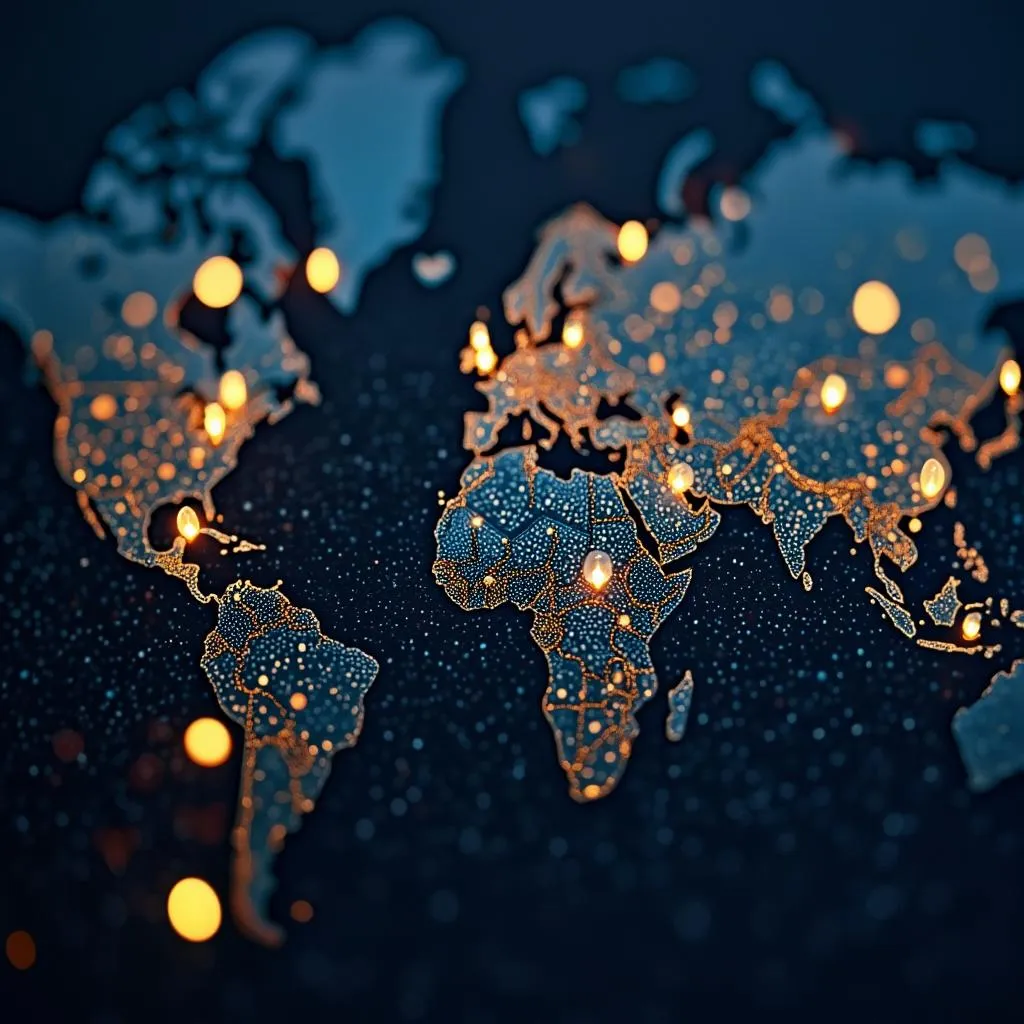 Carte du monde symbolisant l'expansion internationale