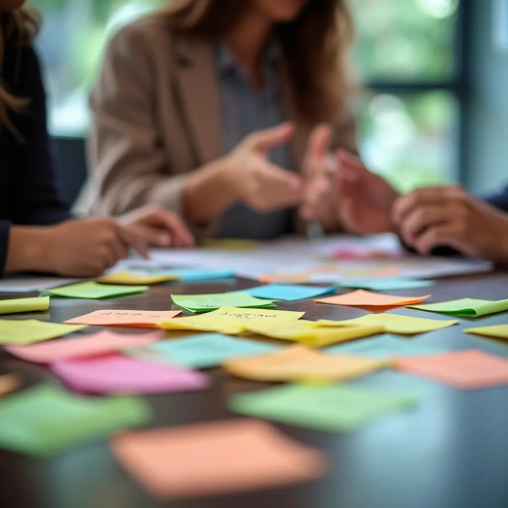 Séance de brainstorming de l'équipe Llautu